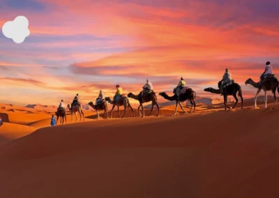Camel trek across Merzouga dunes on 3-Day Sahara Desert Tour from Errachidia to Marrakech